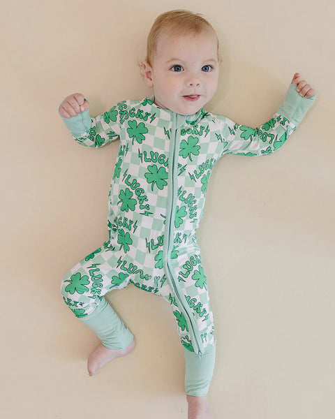 Bamboo Zip Romper | Lucky Shamrock- PREORDER