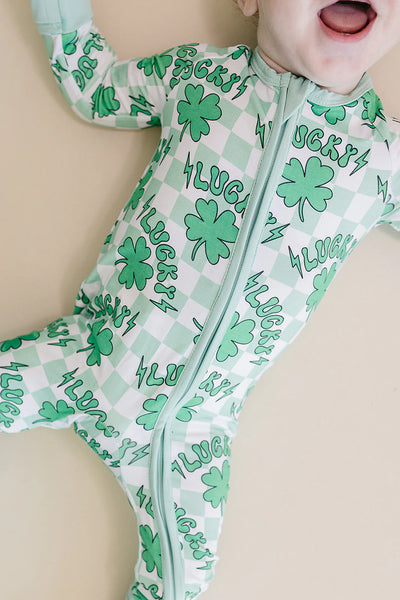 Bamboo Zip Romper | Lucky Shamrock- PREORDER