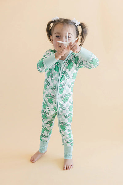 Bamboo Zip Romper | Lucky Shamrock- PREORDER