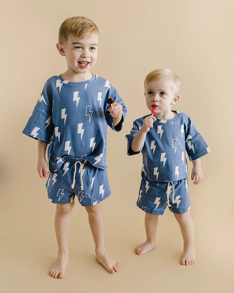Top & Shorts Set | Blue Bolts - PREORDER