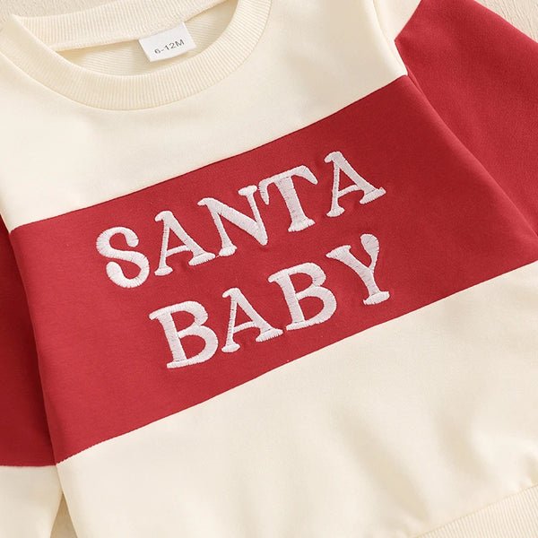 Santa Baby Embroidered Jogger Outfit - PREORDER