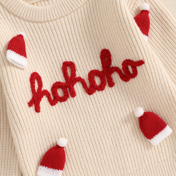 Hohoho Santa Hats Knit Sweater - PREORDER