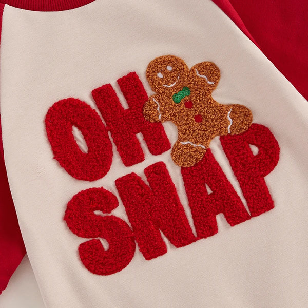 Oh Snap Gingerbread Two Tone Pants Romper - PREORDER