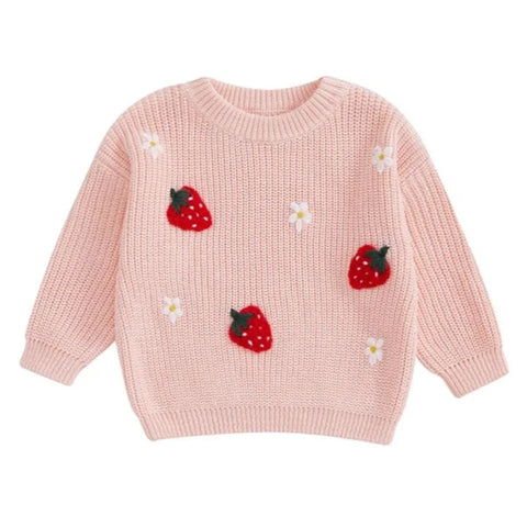 Strawberries & Daisies Knit Sweater - PREORDER