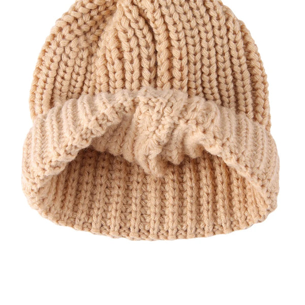 Solid Knit Pom Hats (6 Colors) - PREORDER