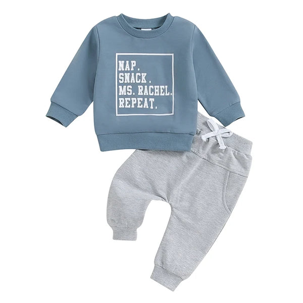 Nap. Snack. Ms Rachel. Jogger Outfits (3 Colors) - PREORDER