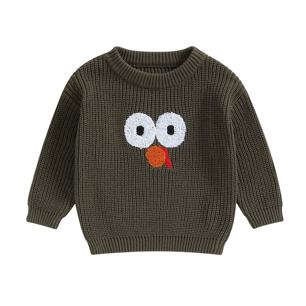 Thanksgiving Turkey Knit Sweaters (4 Colors) - PREORDER