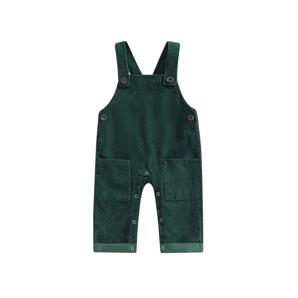 Little Man Solid Corduroy Pants Overalls (4 Colors) - PREORDER