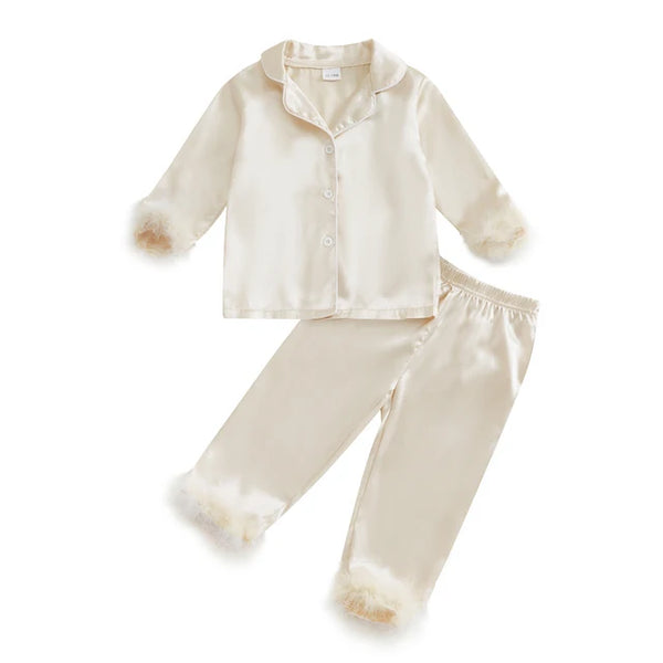 Solid Silk Fuzzy Pajamas (4 Colors) - PREORDER