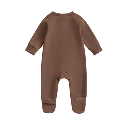 Football Zipper Footie Romper & Bow - PREORDER