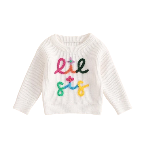 Colorful Big & Lil SIS Matching Knit Sweaters - PREORDER