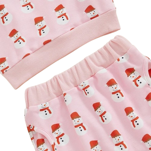 Pink Snowmen Jogger Outfit - PREORDER