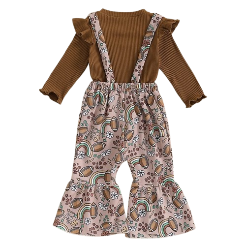 Girly Boho Football Bells Romper Outfit - PREORDER