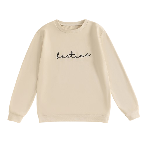 Besties Embroidered Matching Pullovers (2 Colors) - PREORDER