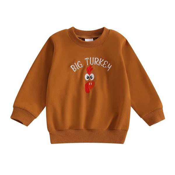 Big & Little Turkey Embroidered Pullovers (2 Styles) - PREORDER