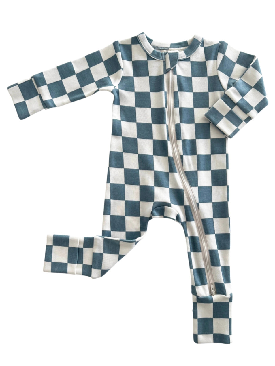 Zip Romper | Blueberry Muffin Checkerboard - PREORDER