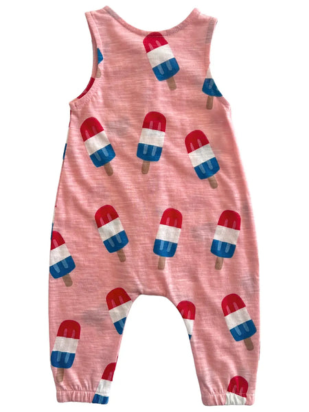 Tank Button Pants Romper | Bomb Pops - PREORDER