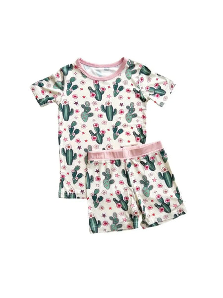 Bamboo Top & Shorts Set | Cactus Flowers - PREORDER