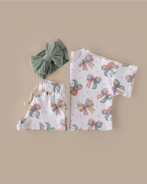Top & Shorts Set | Happy Bows - PREORDER