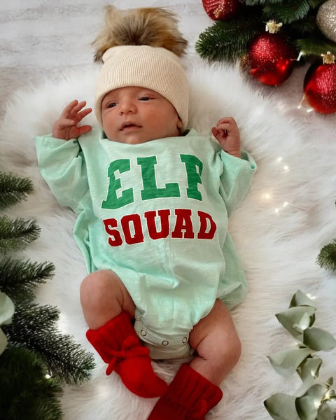 Long Sleeve Bubble Romper | Elf Squad - PREORDER