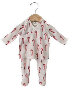 Waffle Kimono & Pant Set | Candy Cane - PREORDER