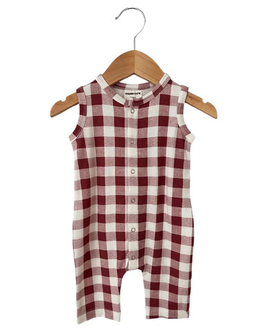 Plaid Tank Easy Romper | Mulberry - PREORDER