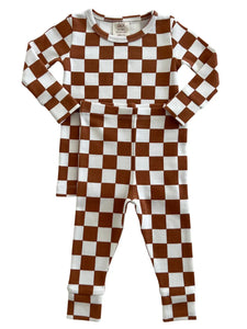 Organic Top & Shorts Set | Stracciatella Checkerboard - PREORDER