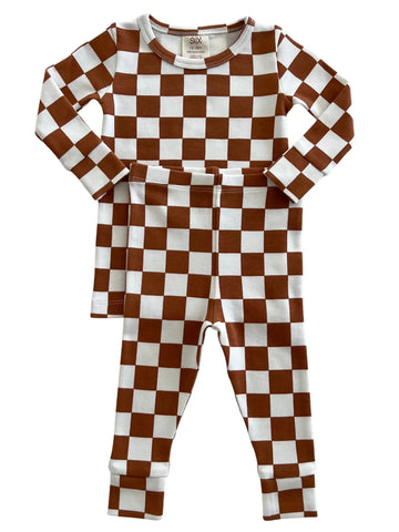 Organic Top & Shorts Set | Stracciatella Checkerboard - PREORDER