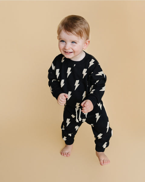Top & Pants Set | Black Bolts - PREORDER