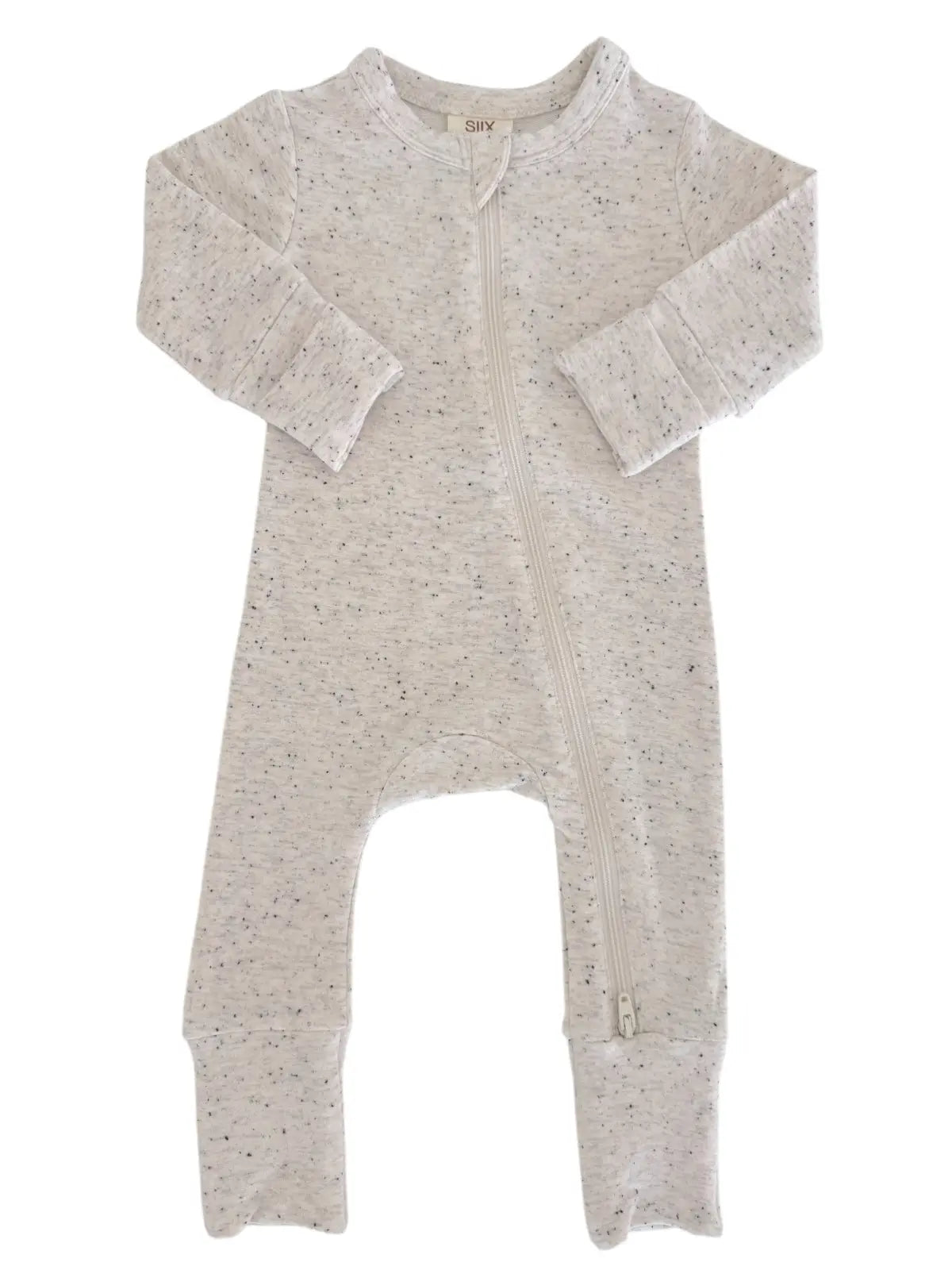 Speckle Zip Romper | Dove - PREORDER