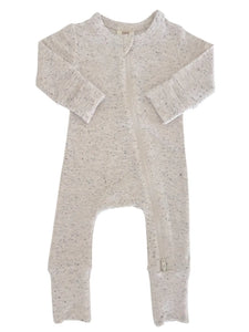 Speckle Zip Romper | Dove - PREORDER