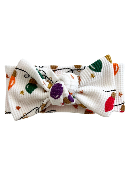 Waffle Knot Bow | Christmas Lights - PREORDER