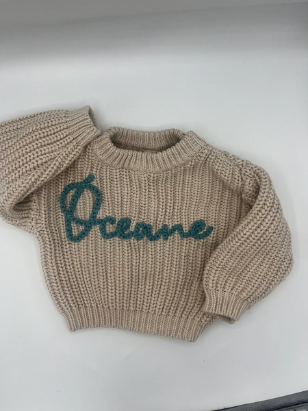 Yarn *CUSTOM* Name Chunky Knit Sweater | 11 Colors