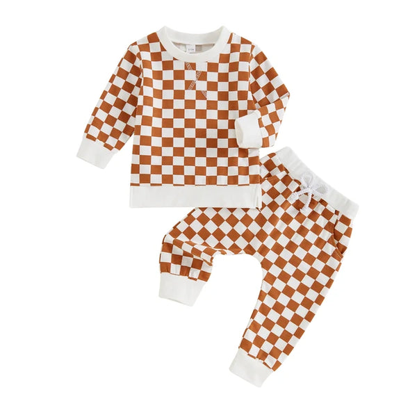 Casual Checkered Jogger Outfits (3 Colors) - PREORDER