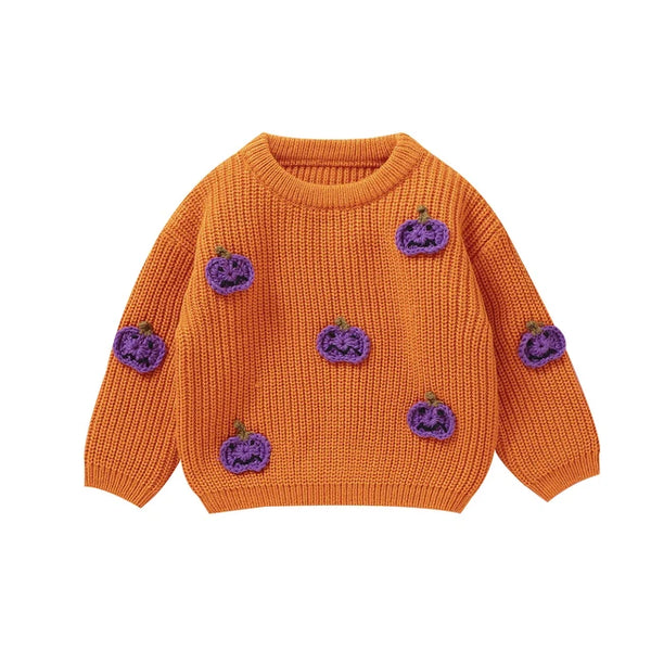 Spooky Pumpkins Knit Sweaters (3 Colors) - PREORDER