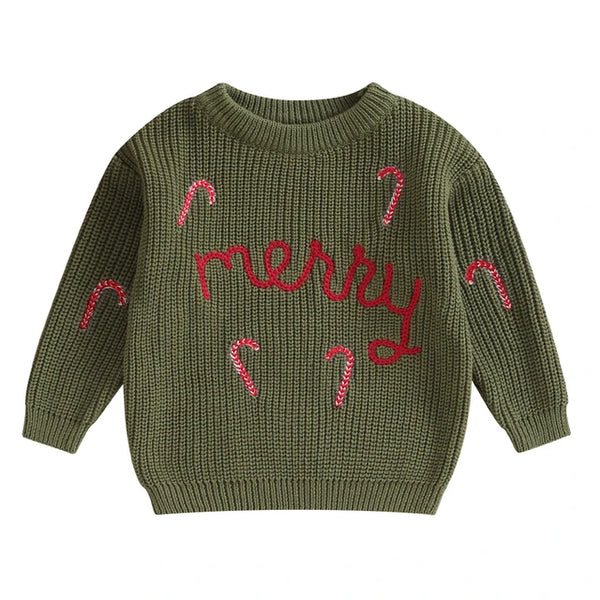 Merry Candy Canes Knit Sweaters (3 Colors) - PREORDER