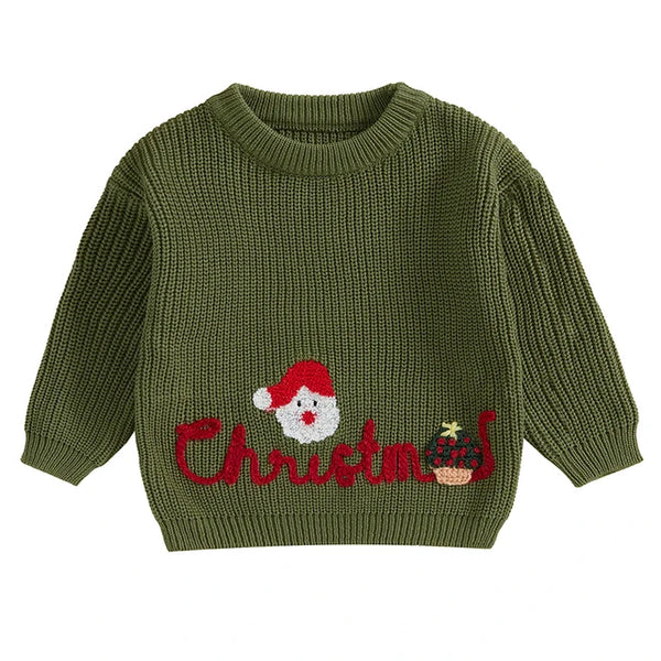 Christmas Plant & Santa Knit Sweaters (3 Colors) - PREORDER