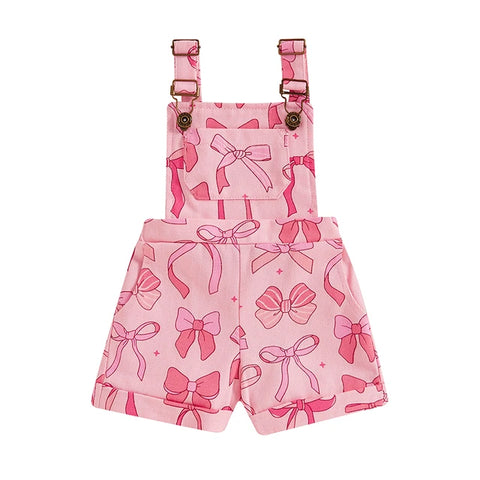 Hot Pink Bows & Stars Overalls - PREORDER