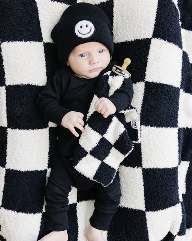 Checkered Plush Lovey | Black - PREORDER