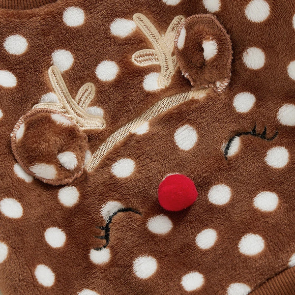 Polka Dot Reindeer Sherpa Jogger Outfit - PREORDER