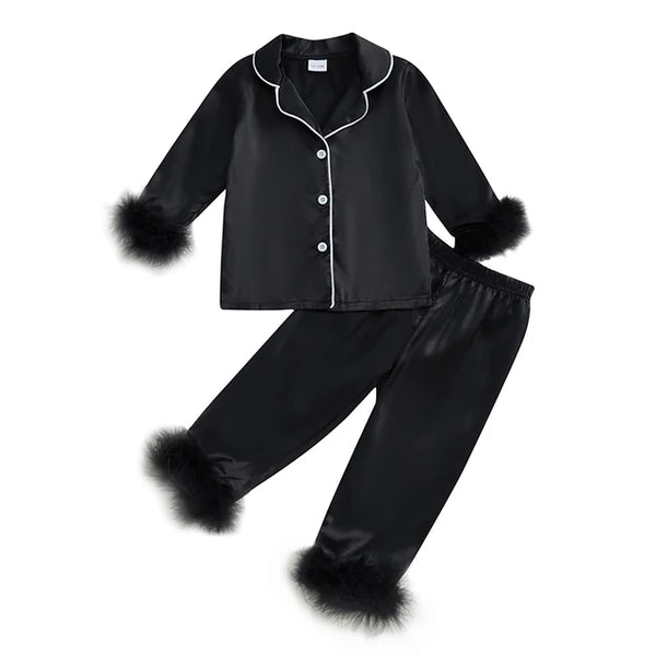 Solid Silk Fuzzy Pajamas (4 Colors) - PREORDER