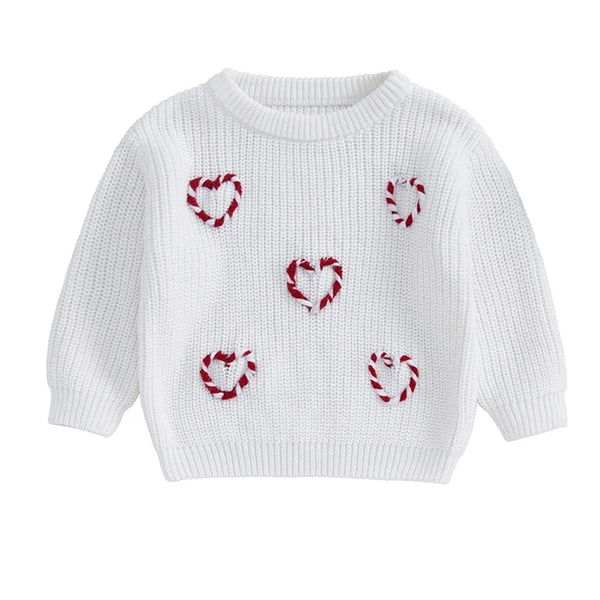 Candy Cane Hearts Knit Sweaters (4 Colors) - PREORDER