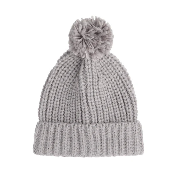 Solid Knit Pom Hats (6 Colors) - PREORDER