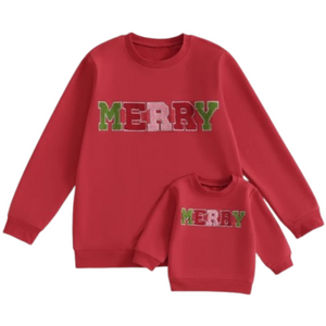 MERRY Christmas Mama & Mini Matching Pullovers (2 Colors) - PREORDER