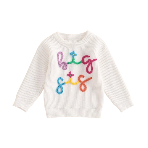 Colorful Big & Lil SIS Matching Knit Sweaters - PREORDER