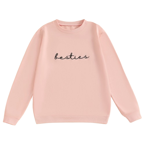 Besties Embroidered Matching Pullovers (2 Colors) - PREORDER