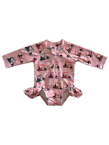 Skipper Rashguard Swimsuit | Pink Golf Cart - PREORDER