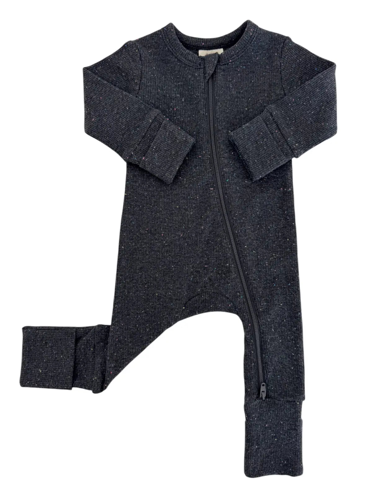 Speckle Zip Romper | Charcoal - PREORDER