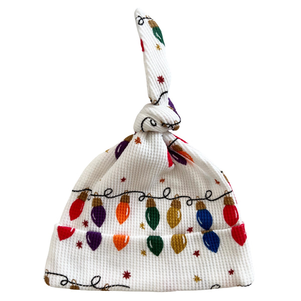 Waffle Knot Beanie | Christmas Lights - PREORDER