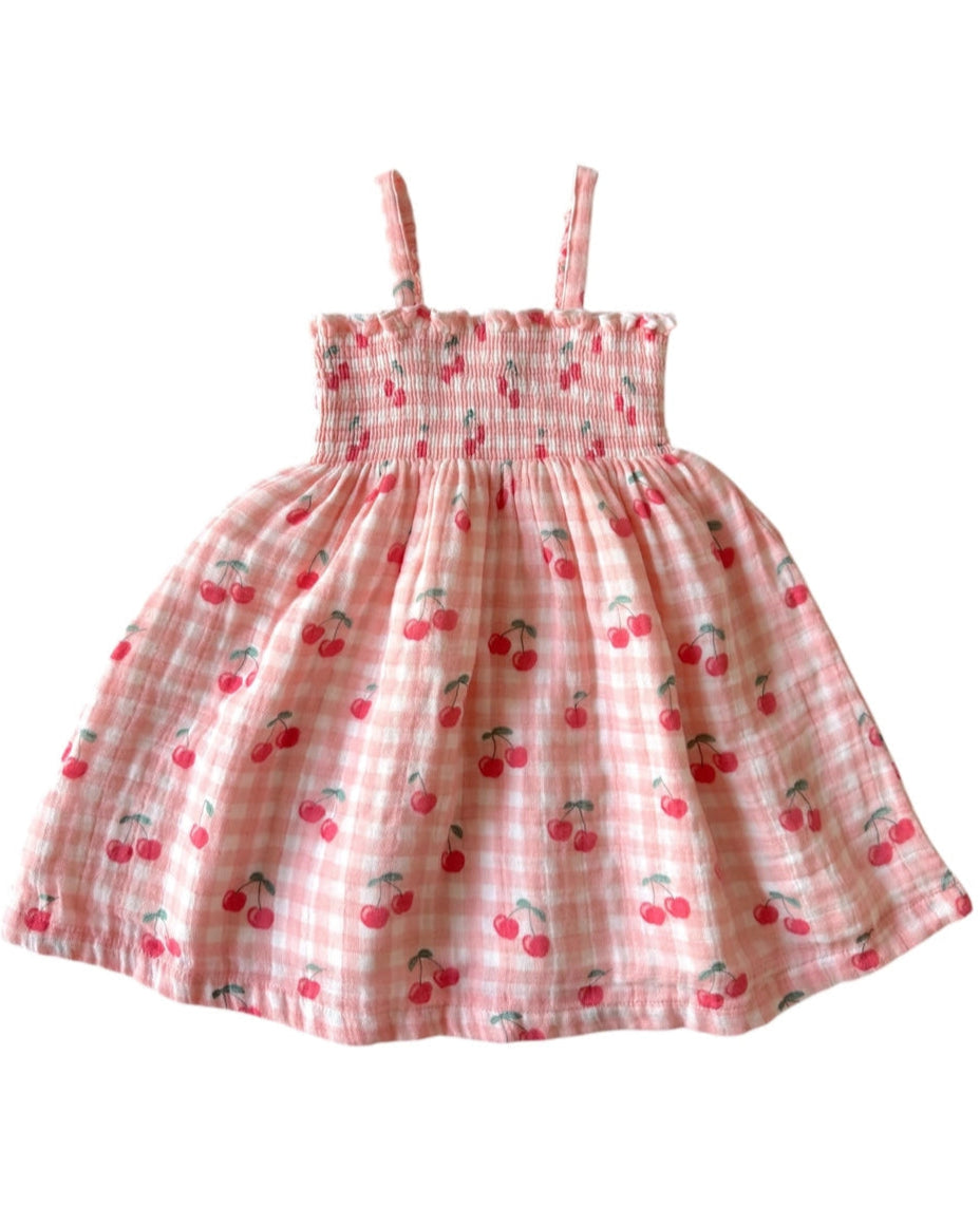 Tube Dress | Gingham Cherries - PREORDER